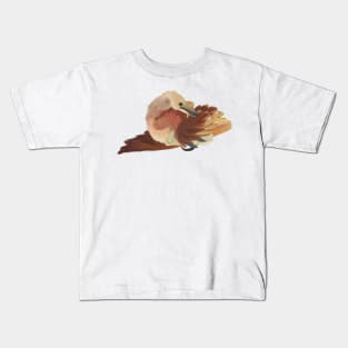 sleepy Velociraptor in brown Kids T-Shirt